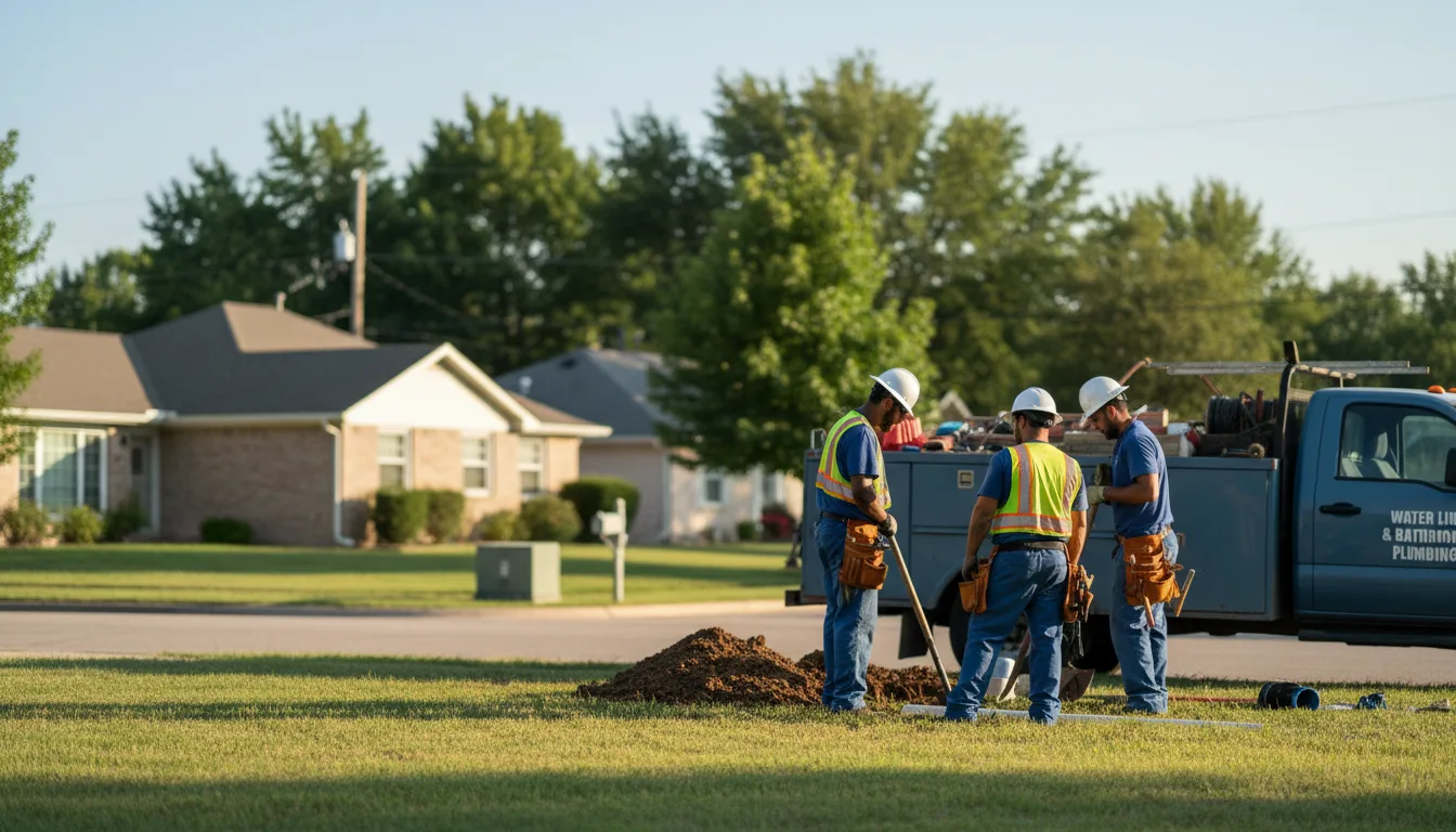Residential water line and bathroom plumbing service in Pedro, OH